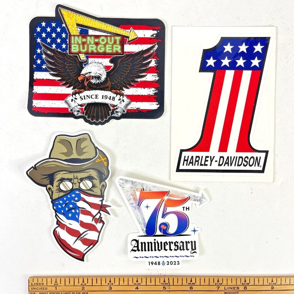 Harley-Davidson Motorcycles #1 Stars Stripes T-Shirt size XL Mens + USA Stickers - Picture 3 of 9